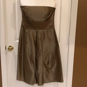 Ann Taylor cafe colored strapless dress.